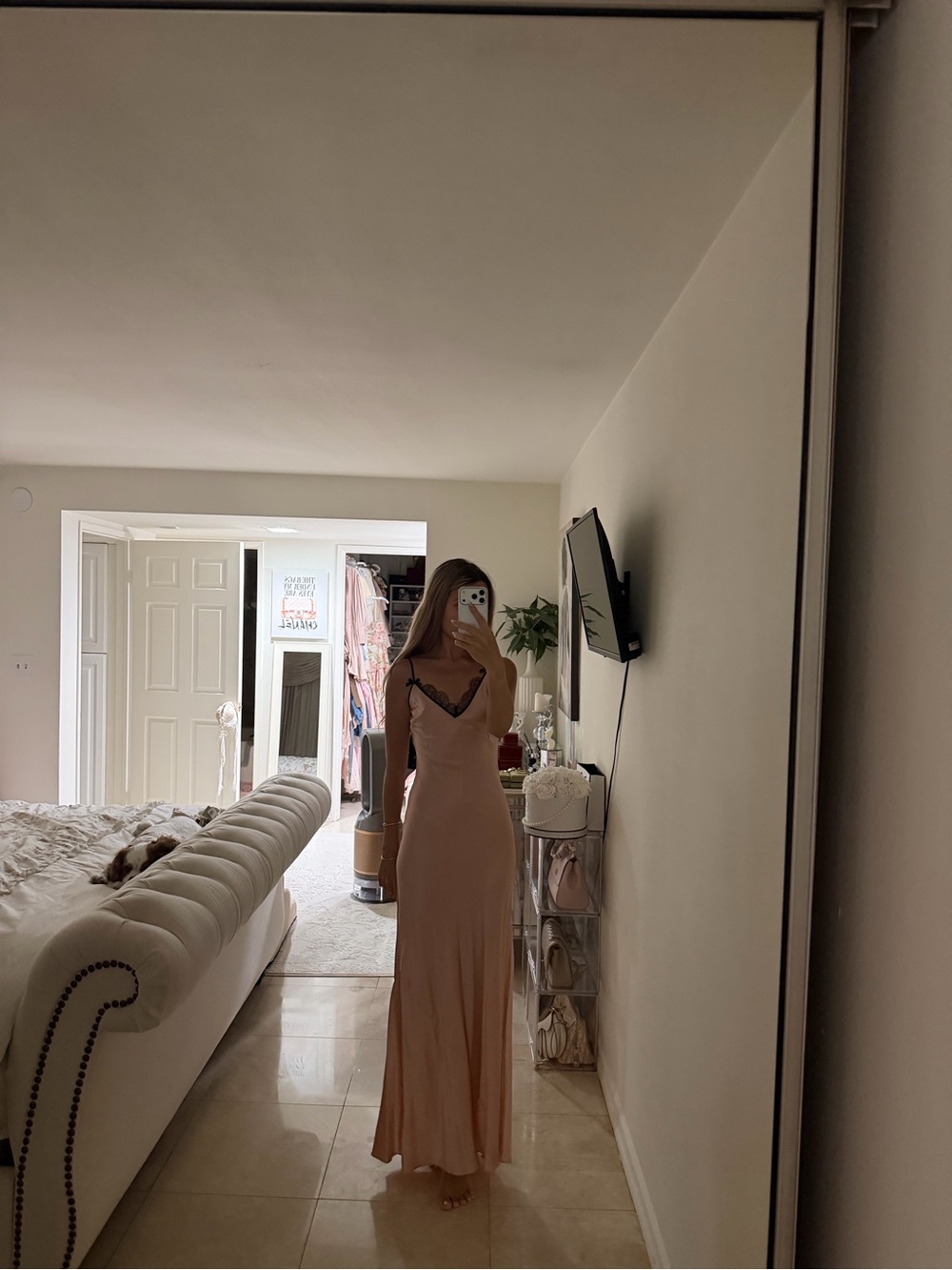 Elegant Blush Pink silk dress agent provocateur